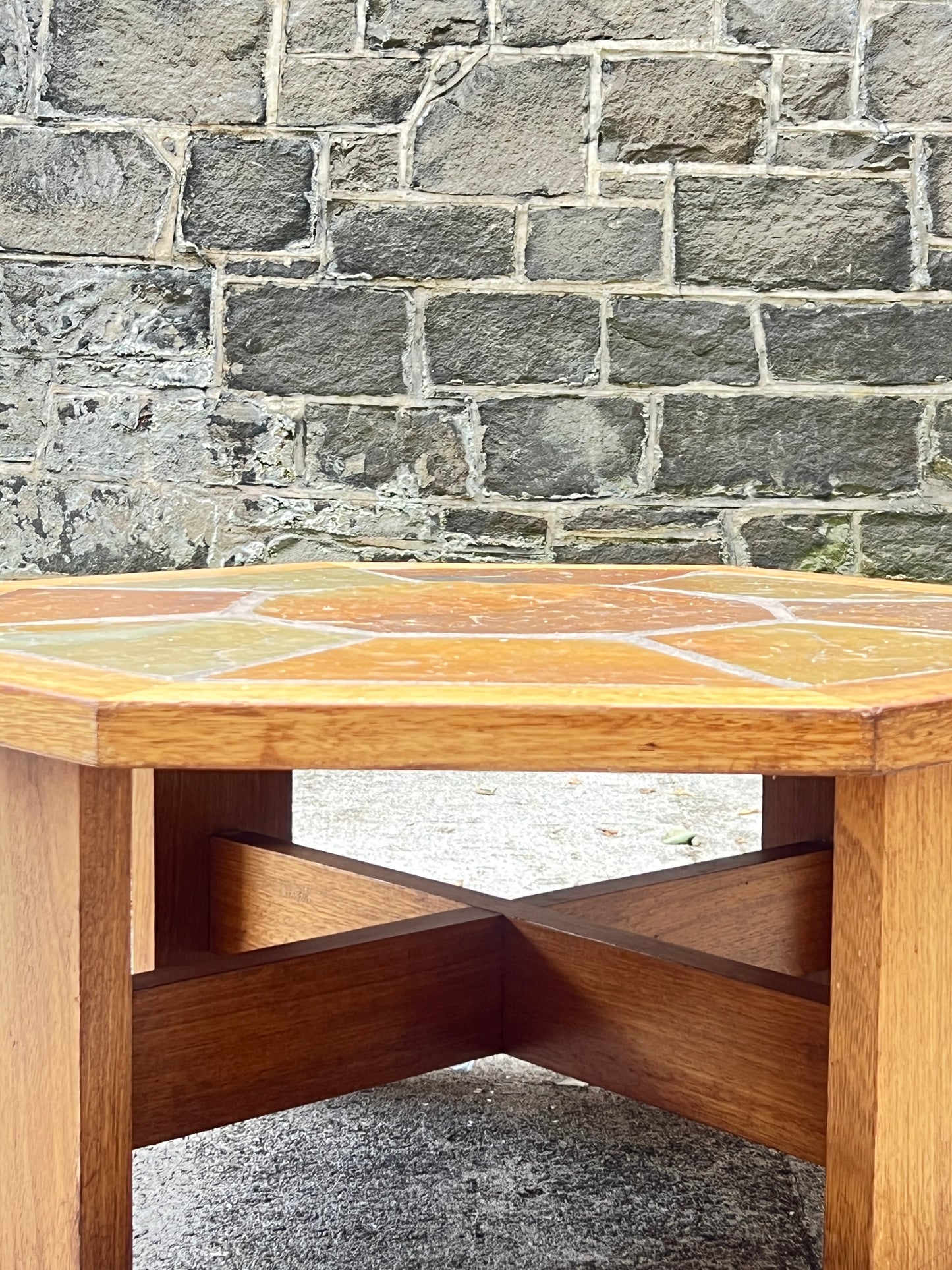 1970’s Teak & Slate Octagonal Coffee Table