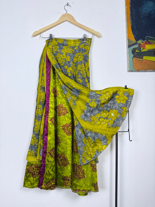 Vintage Saree Silk Wrap Skirt