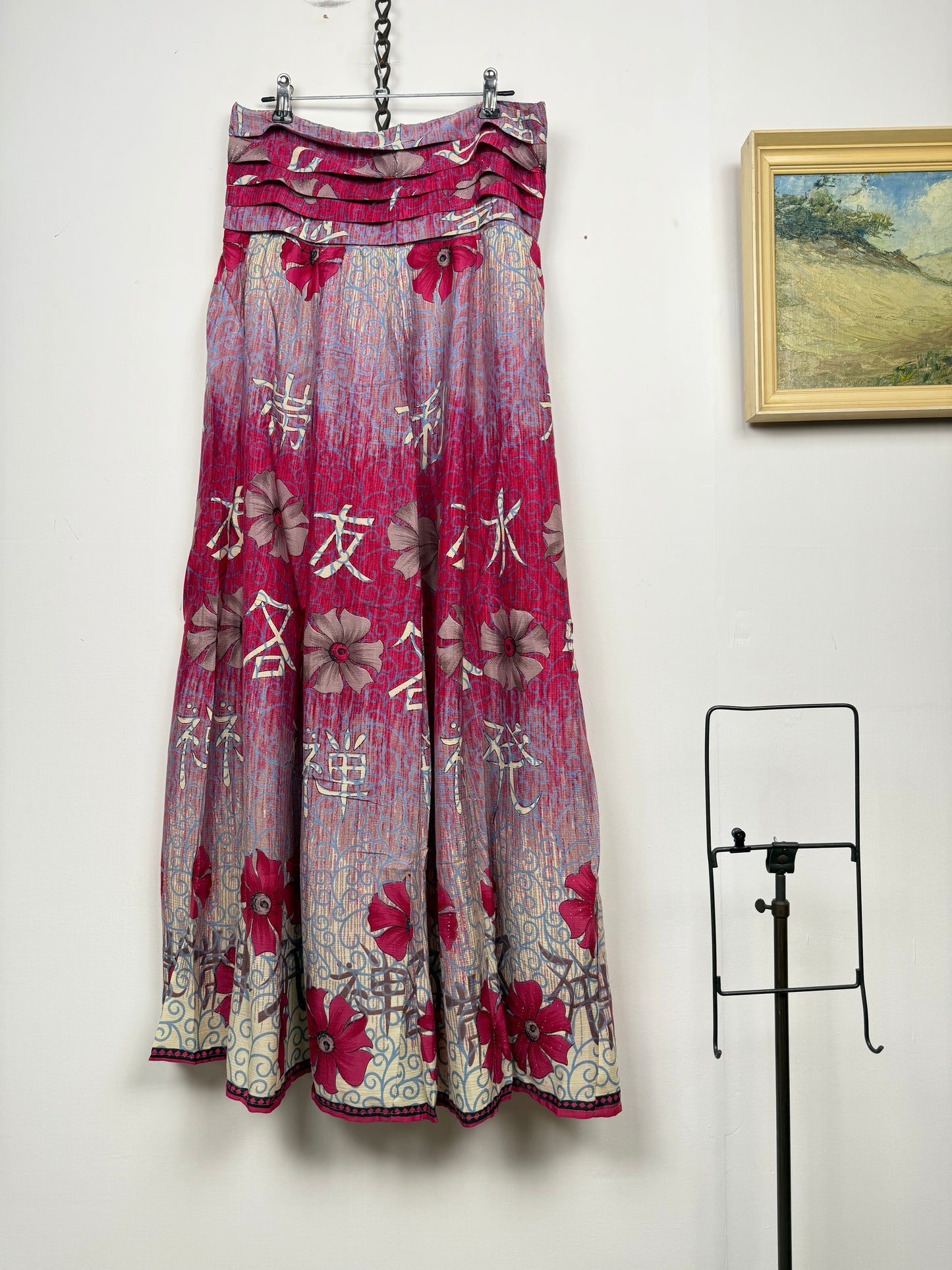 Vintage Saree Silk Pleated Skirt