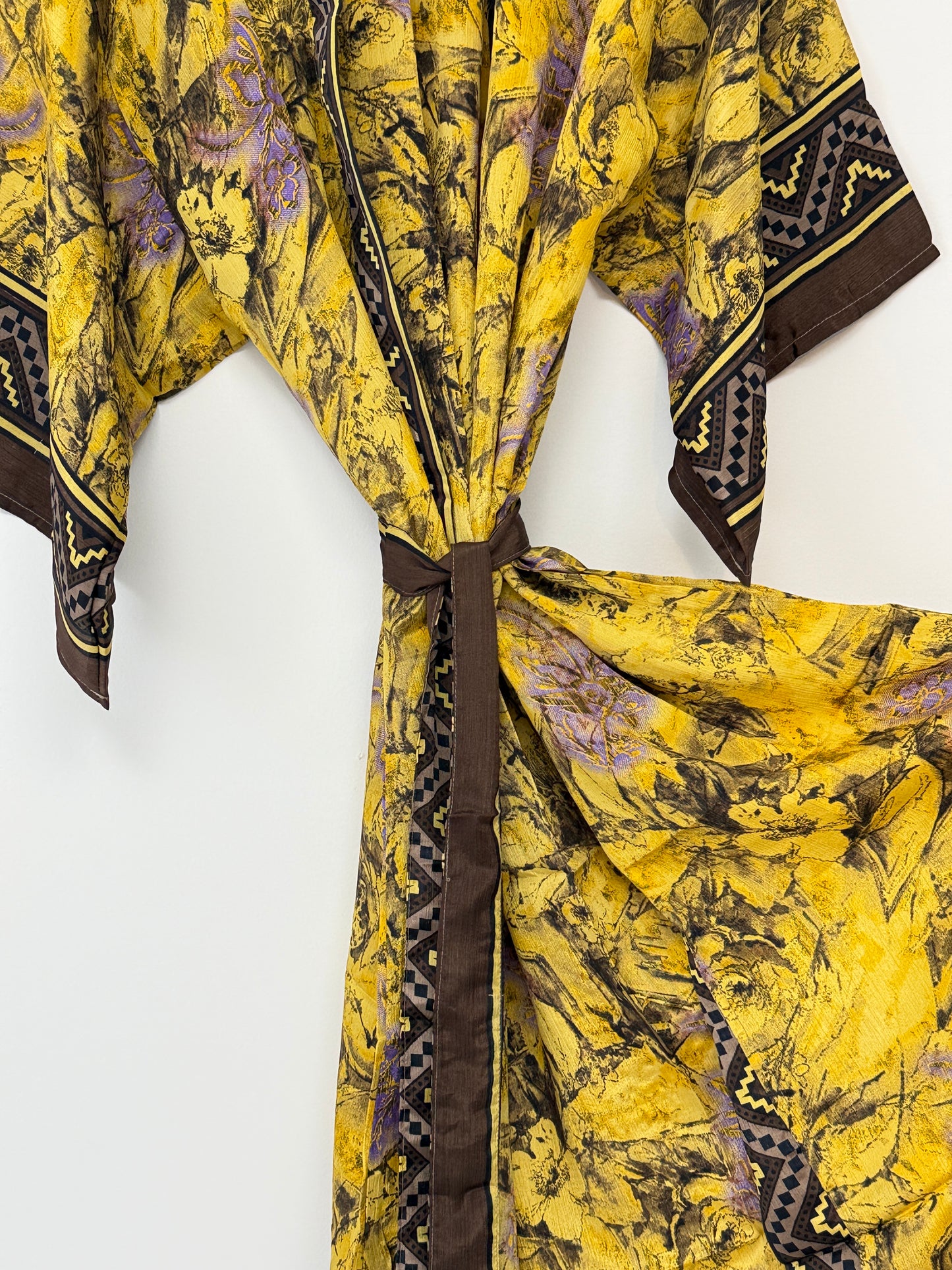 Vintage Saree Silk Kimono / Duster - Long