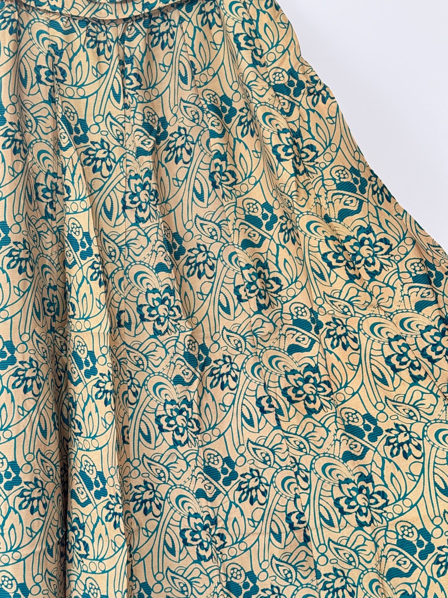 Vintage Saree Silk Pleated Skirt