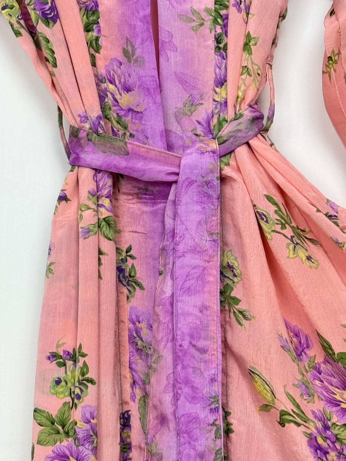 Vintage Saree Silk Kimono / Duster - Long