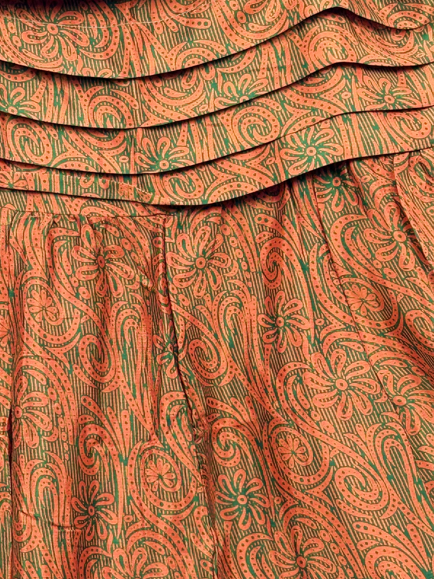 Vintage Saree Silk Pleated Skirt