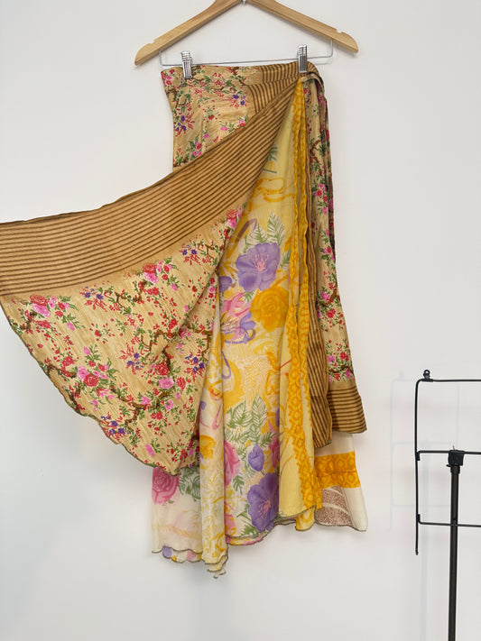 Vintage Saree Silk Wrap Skirt