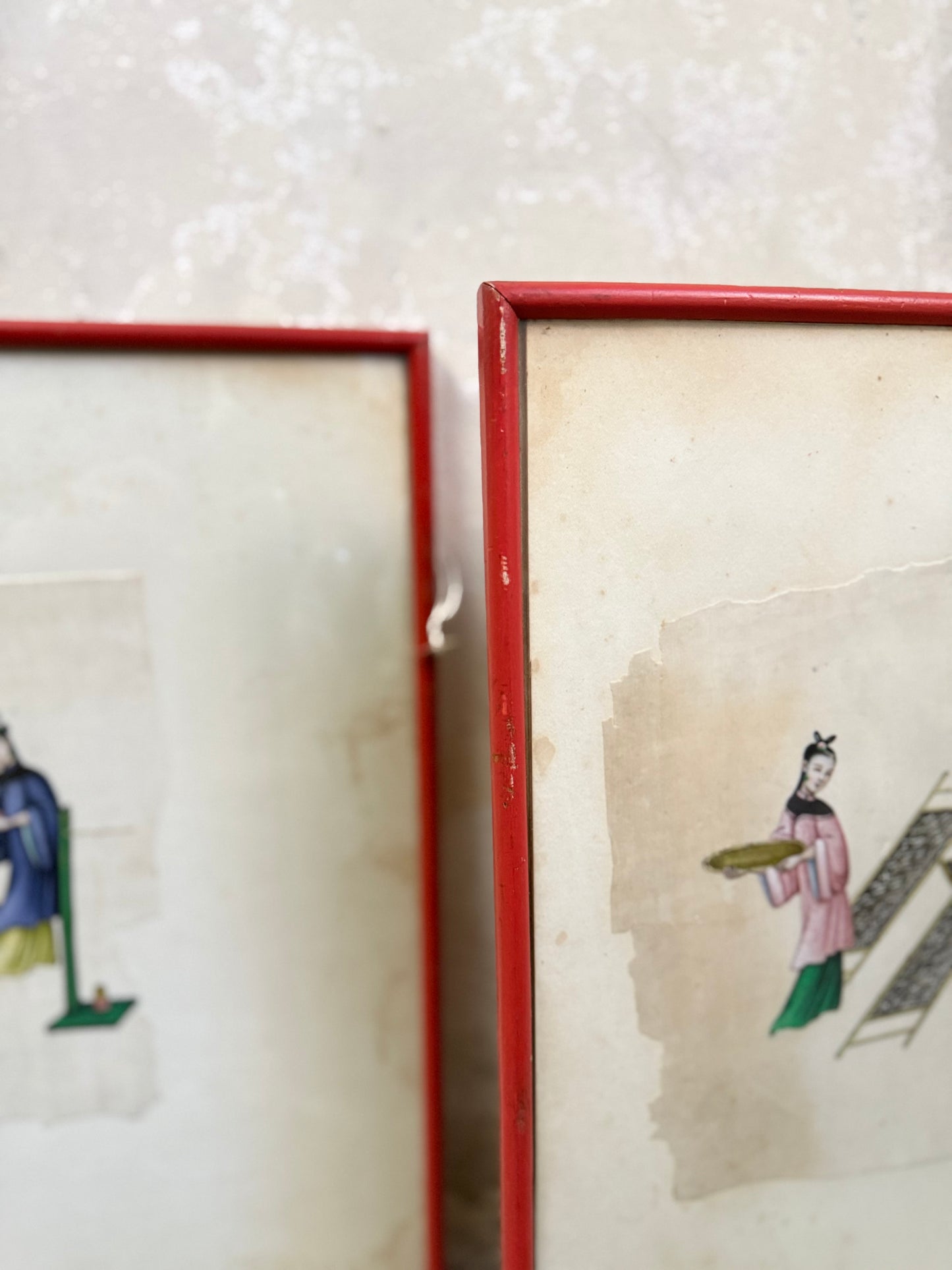 A pair of 19thC Chinese Watercolours on Pith
