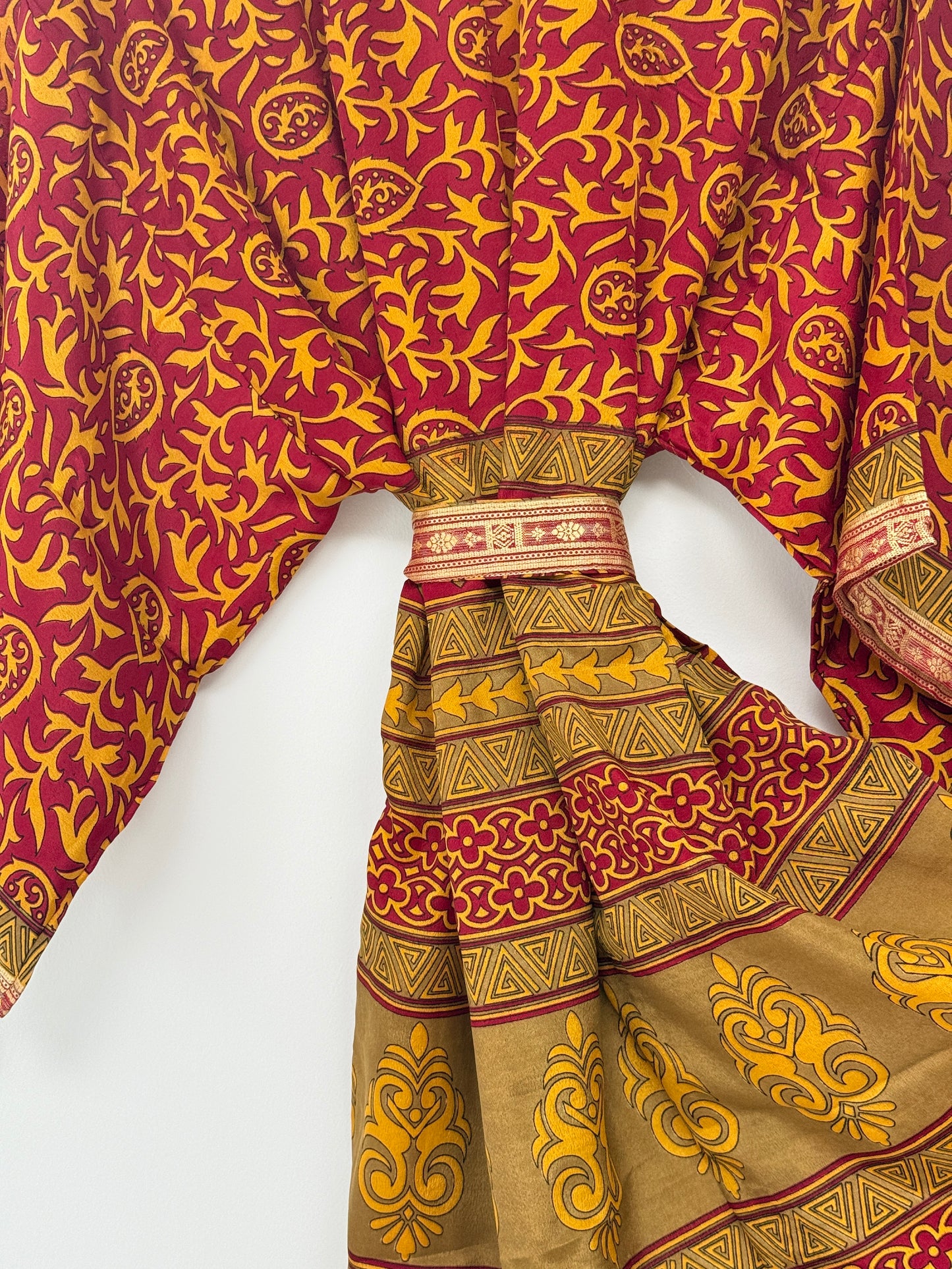Vintage Saree Silk Kimono / Duster - Short