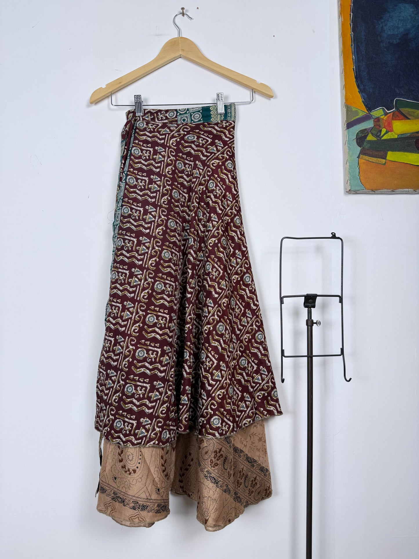 Vintage Saree Silk Wrap Skirt