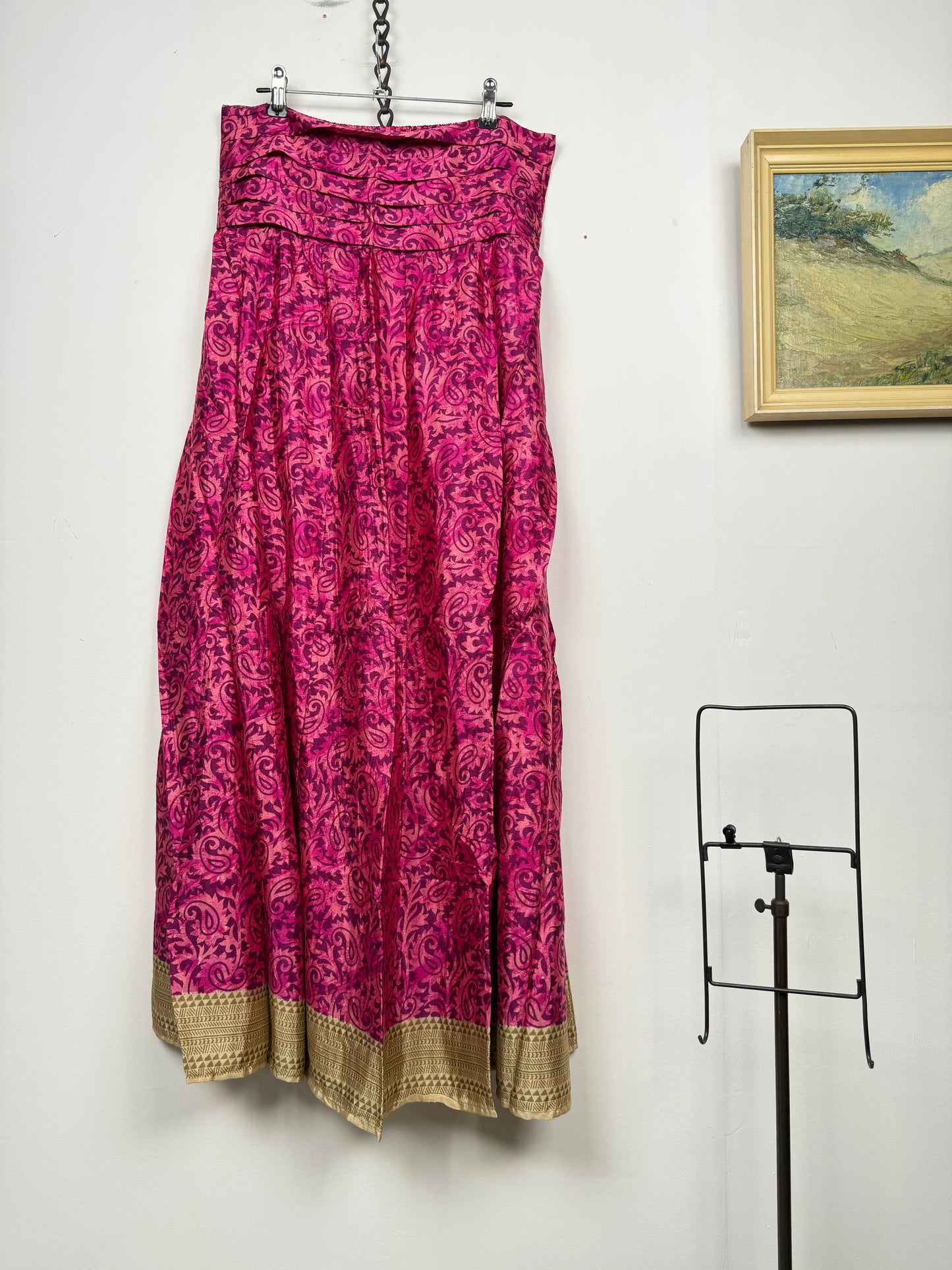 Vintage Saree Silk Pleated Skirt