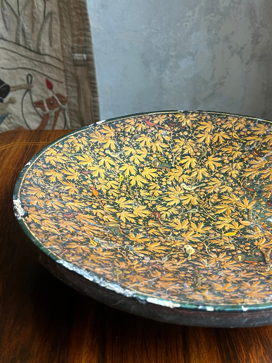 Late 19thC Kashmiri Papier-Mache Footed Dish