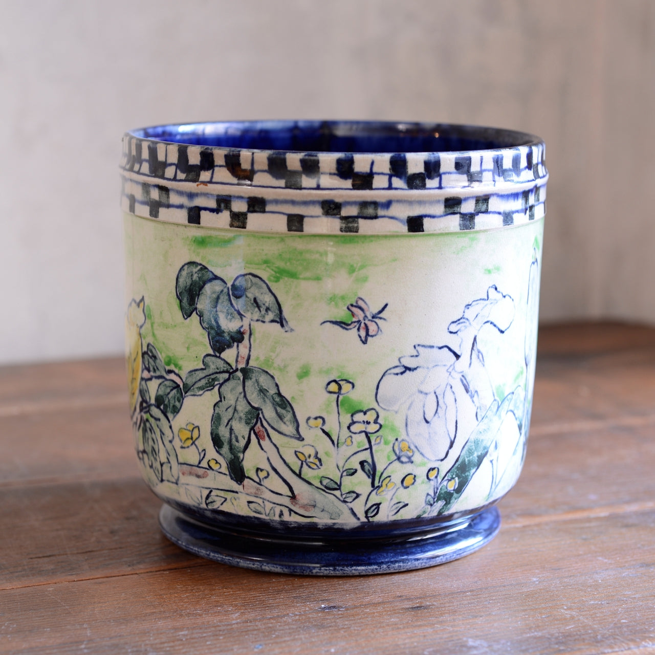 Scottish Pottery Jardiniere signed M.R. Steel c1916