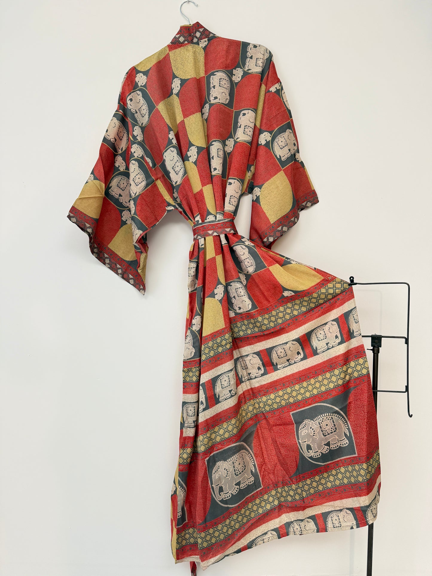Vintage Saree Silk Kimono / Duster - Long
