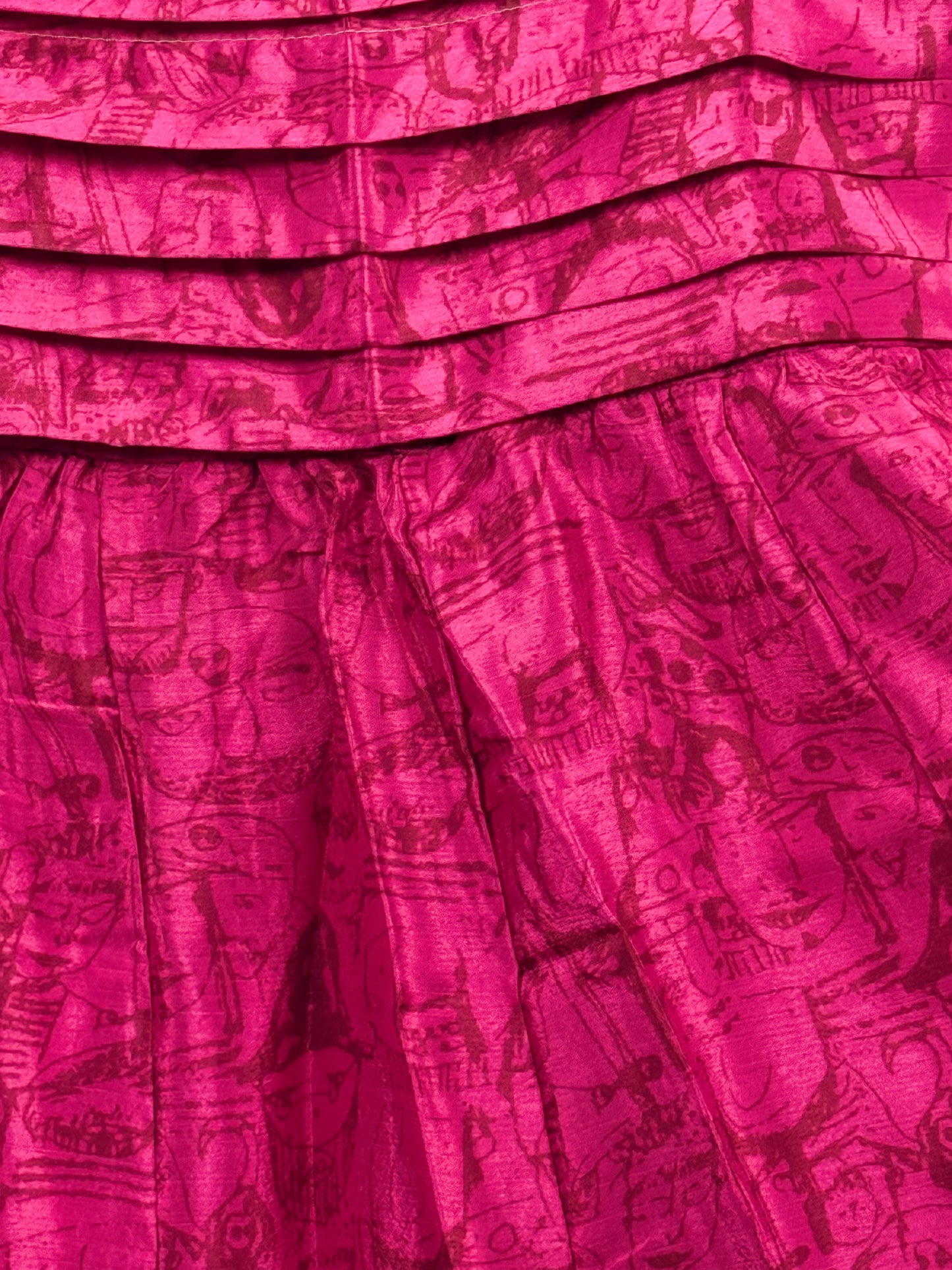 Vintage Saree Silk Pleated Skirt