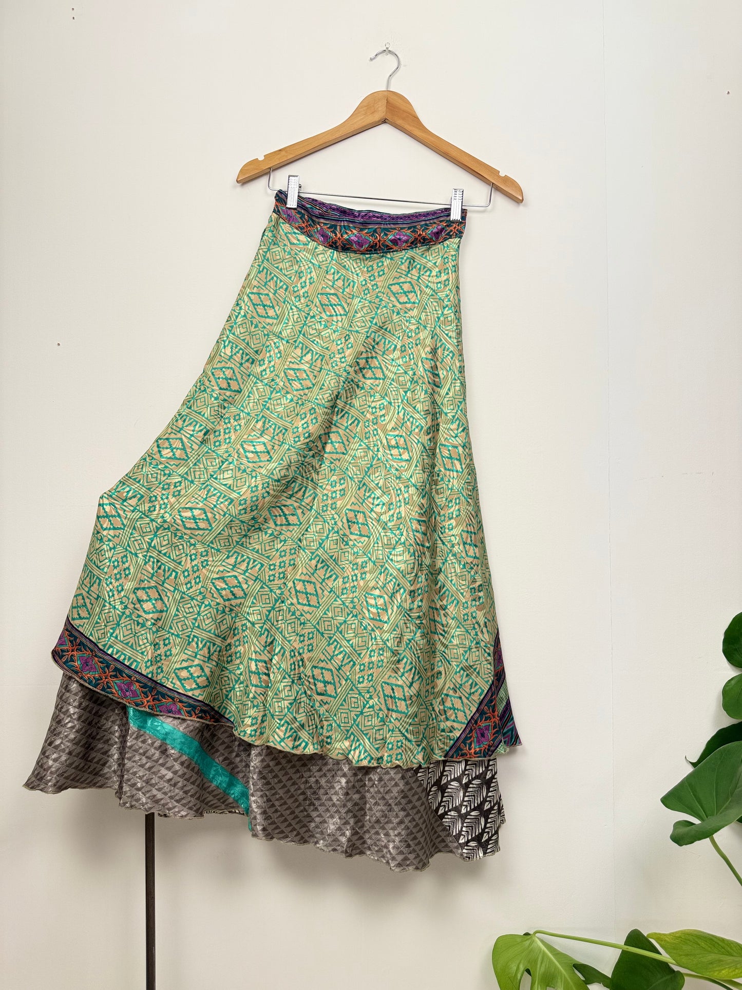 Vintage Saree Silk Wrap Skirt
