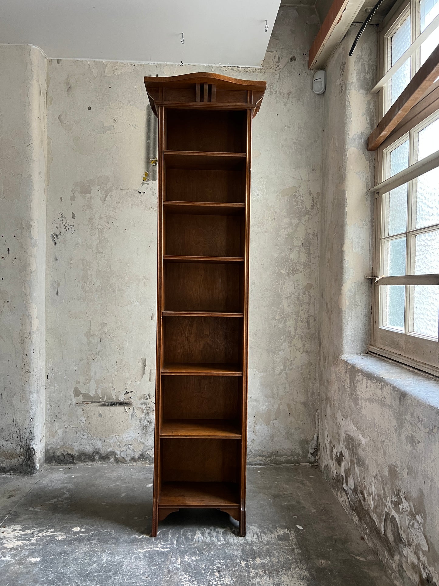 Tall Arts and Crafts Oak Bookcase