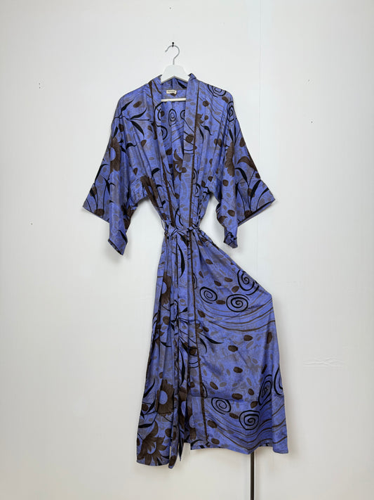 Vintage Saree Silk Kimono / Duster - Long