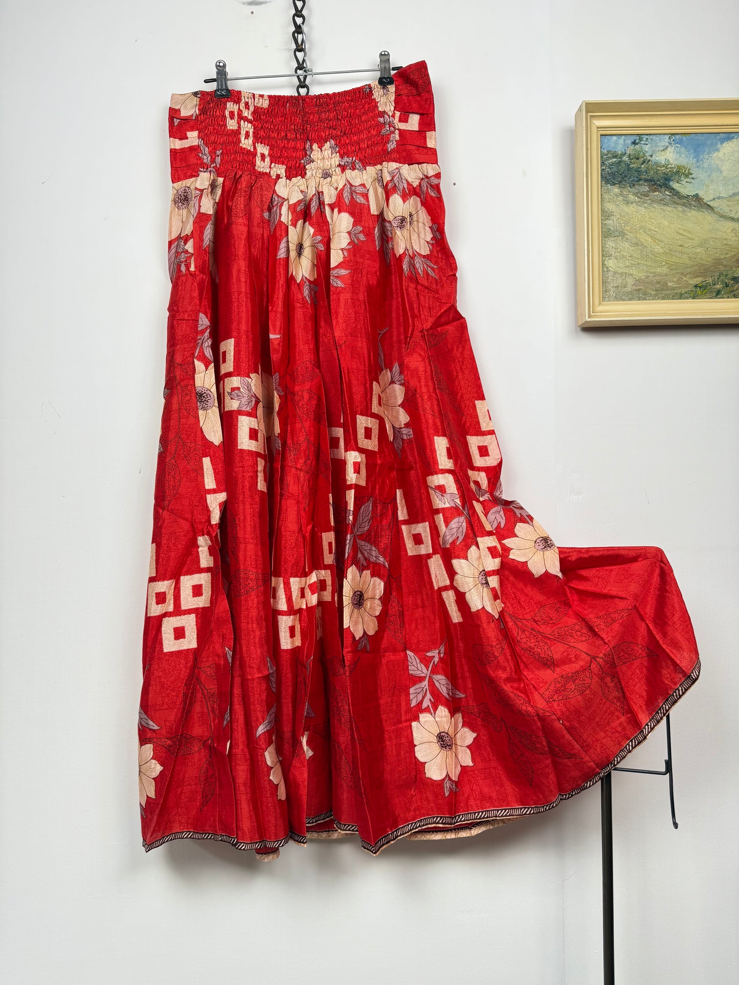 Vintage Saree Silk Pleated Skirt
