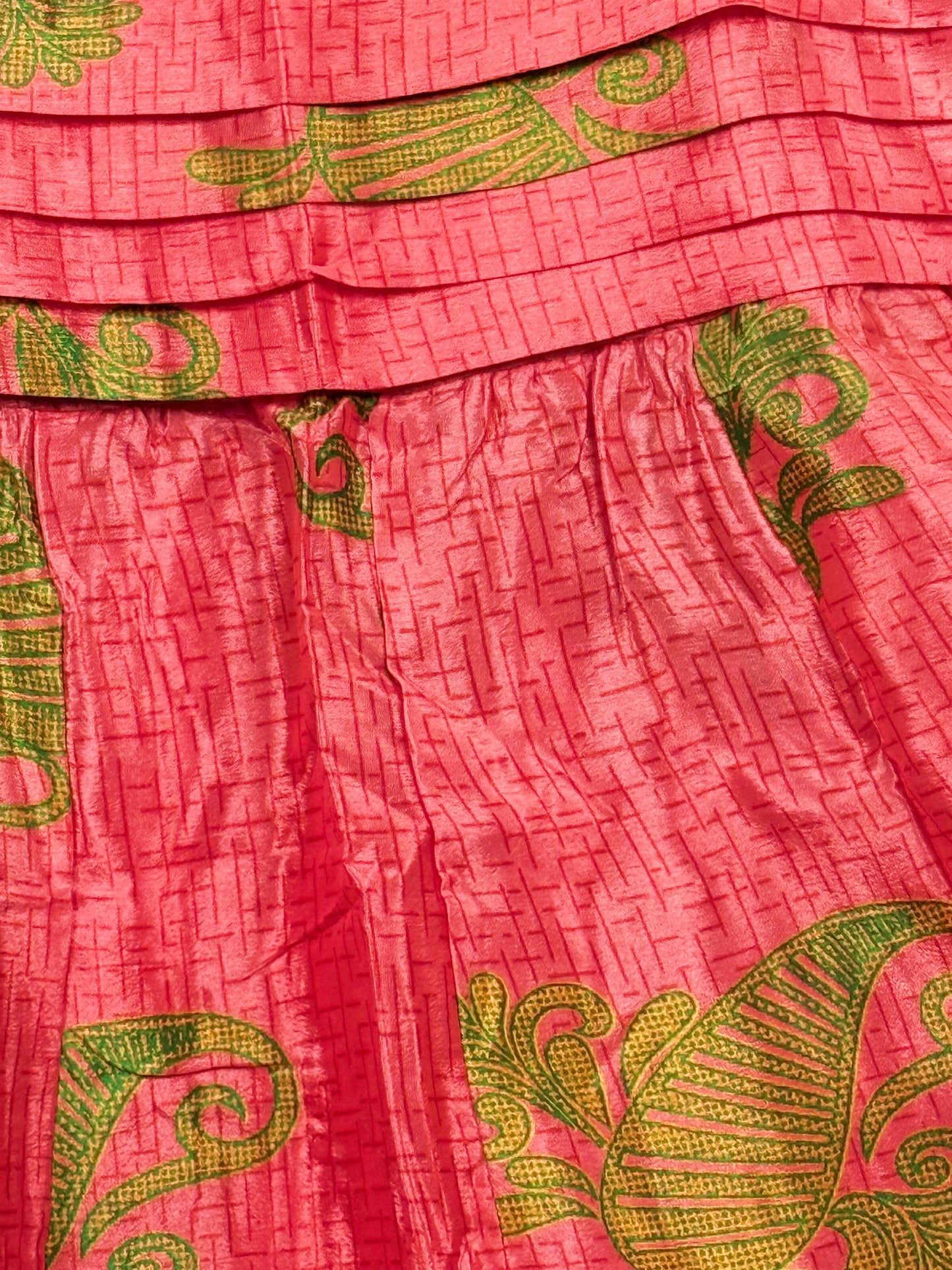 Vintage Saree Silk Pleated Skirt
