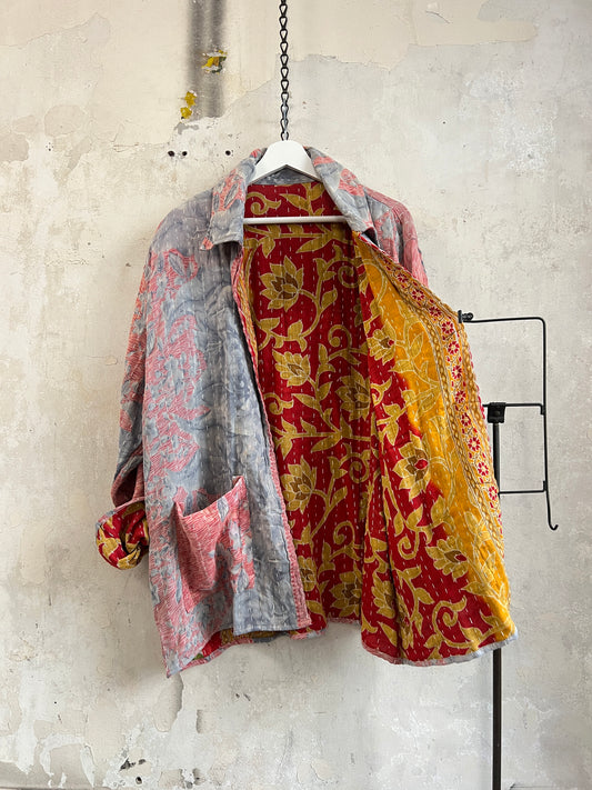 Vintage Cotton Kantha Reversible Jacket ~ No 9