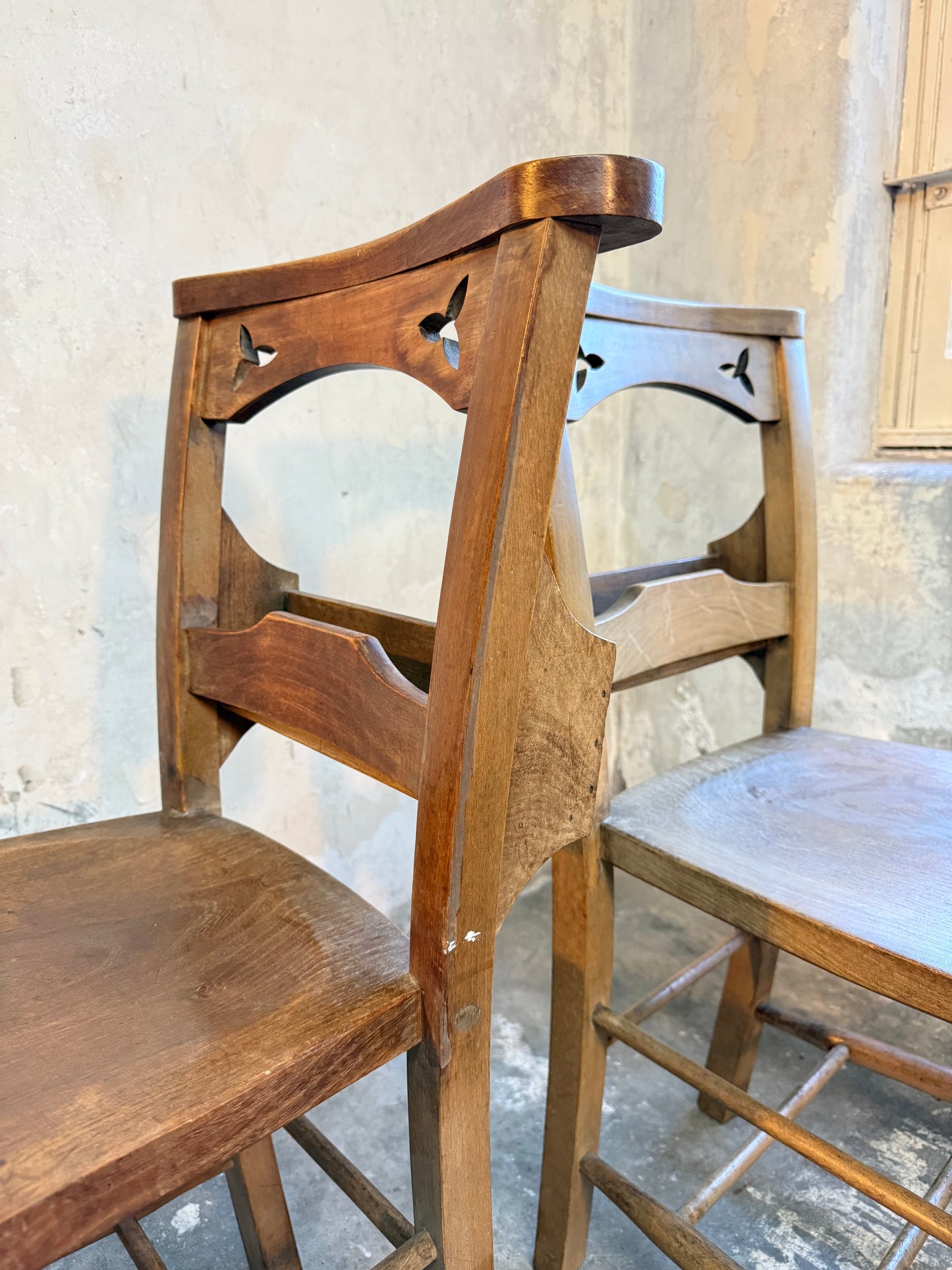 Elm & Beech Chapel Chairs c1920
