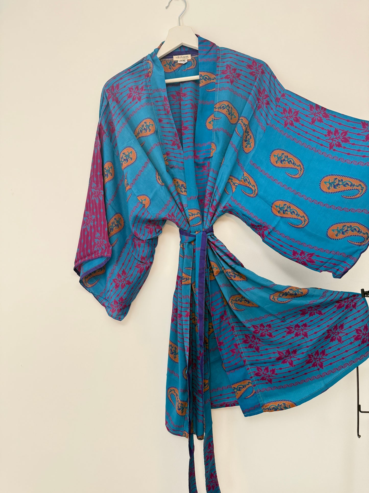 Vintage Saree Silk Kimono / Duster - Short