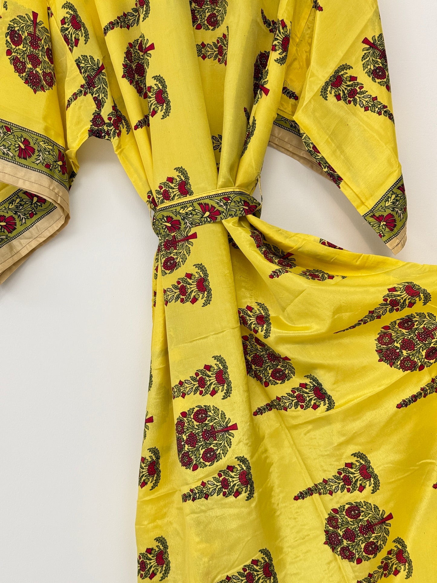 Vintage Saree Silk Kimono / Duster - Long