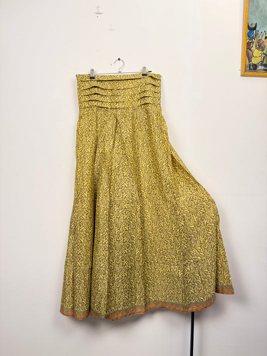 Vintage Saree Silk Pleated Skirt
