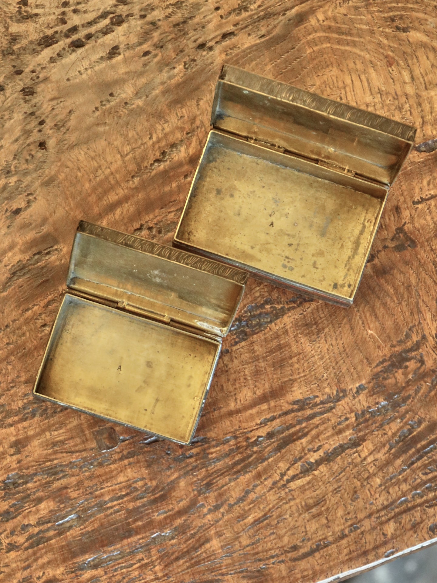 A Pair of Kashmir Brass Trinket Boxes