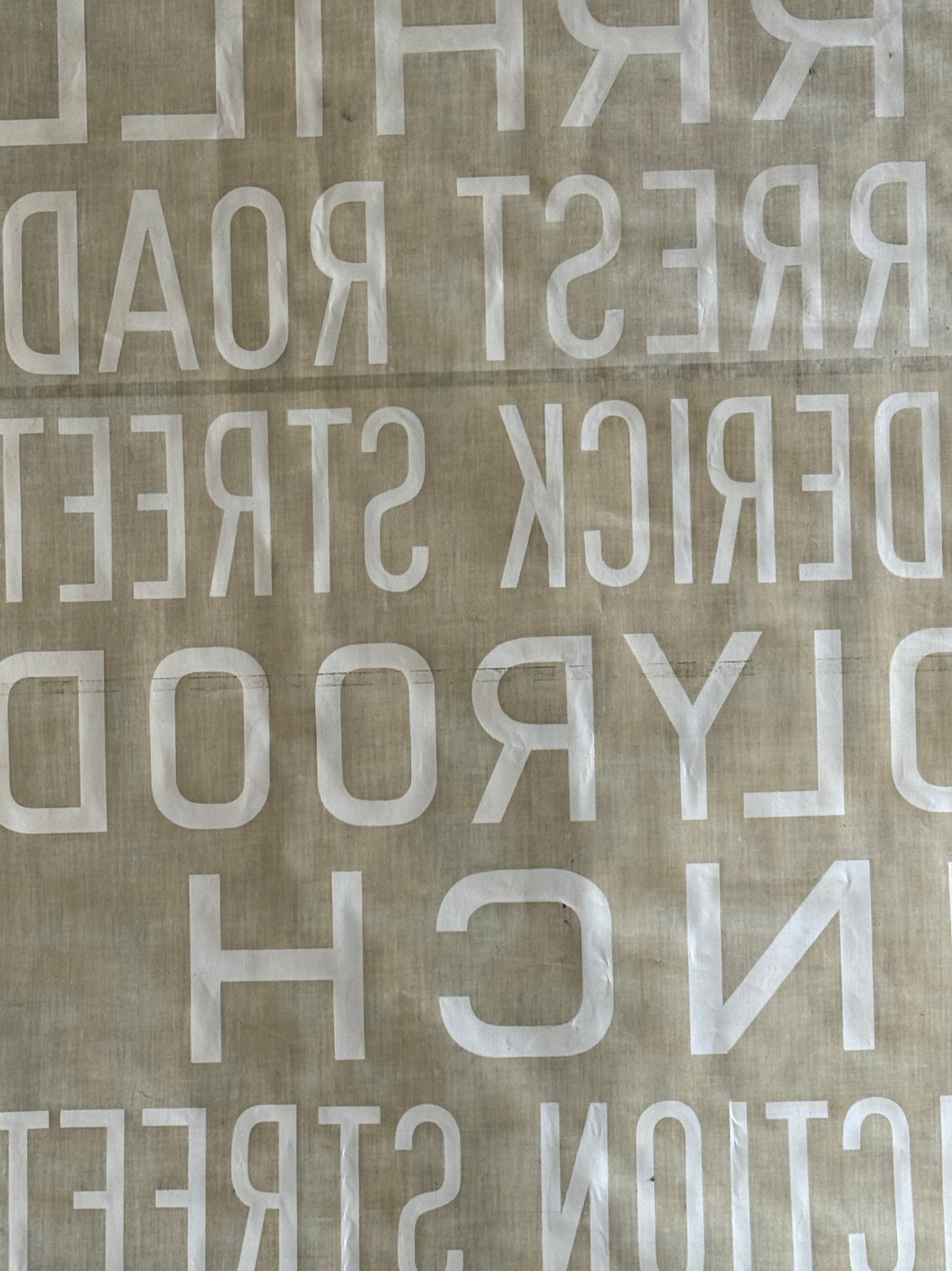 1950’s Linen Destination Bus Blind - Edinburgh - 
Davidson’s Mains to Leith Walk