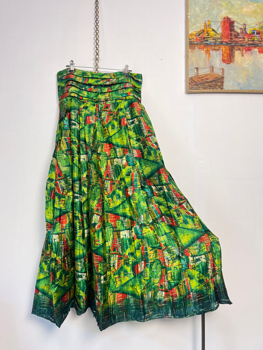Vintage Saree Silk Pleated Skirt