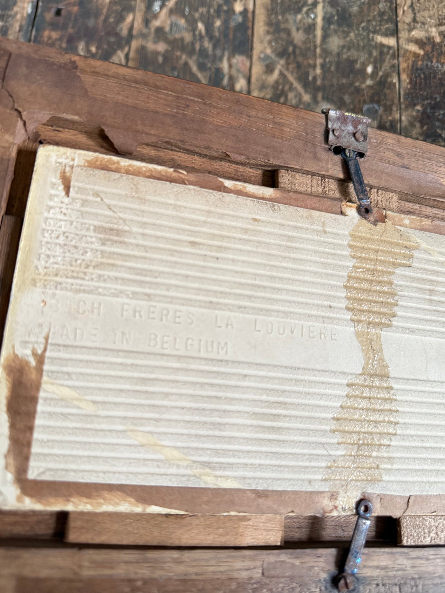 Floral Still Life on Tile - Belgium Freres La Louviere