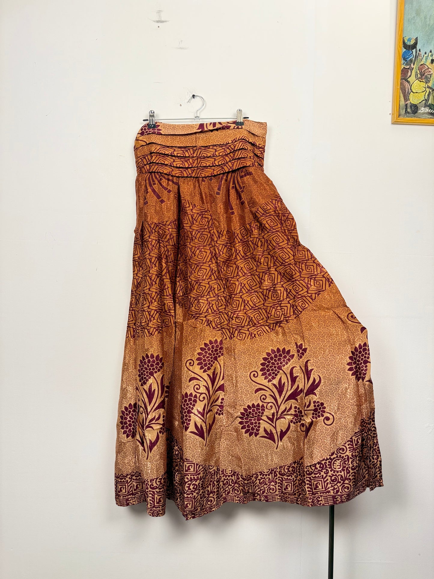 Vintage Saree Silk Pleated Skirt