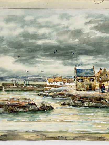 East Neuk Fishing Village - JOHN HAMILTON GLASS S.S.A. Scottish | 1864-1940