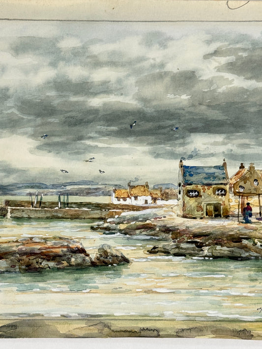 East Neuk Fishing Village - JOHN HAMILTON GLASS S.S.A. Scottish | 1864-1940