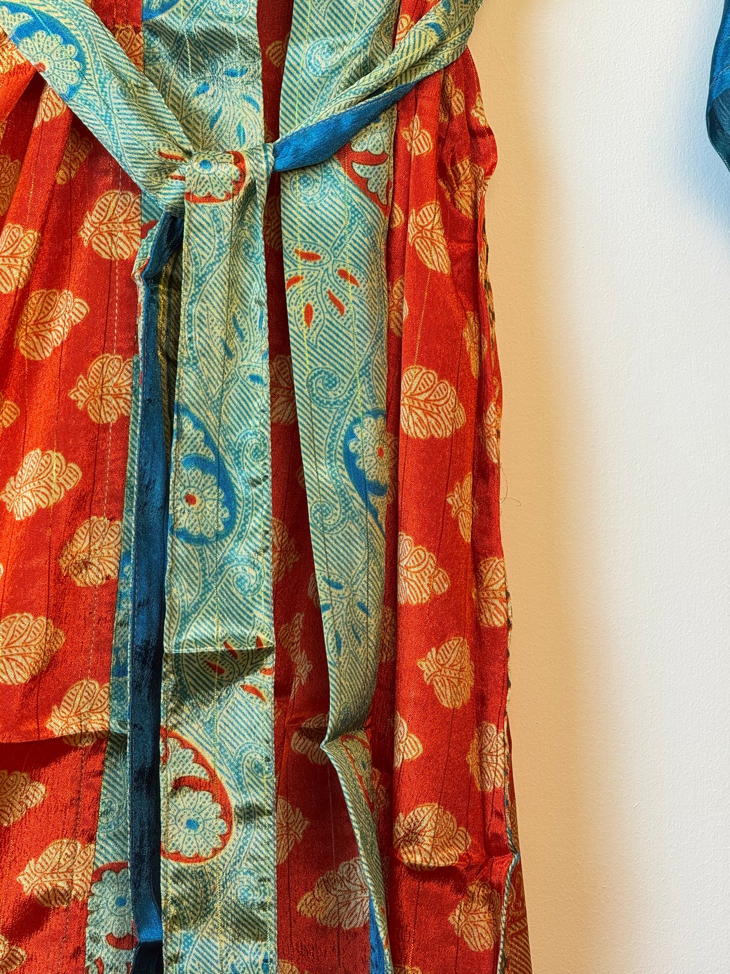 Vintage Saree Silk Kimono / Duster - Long