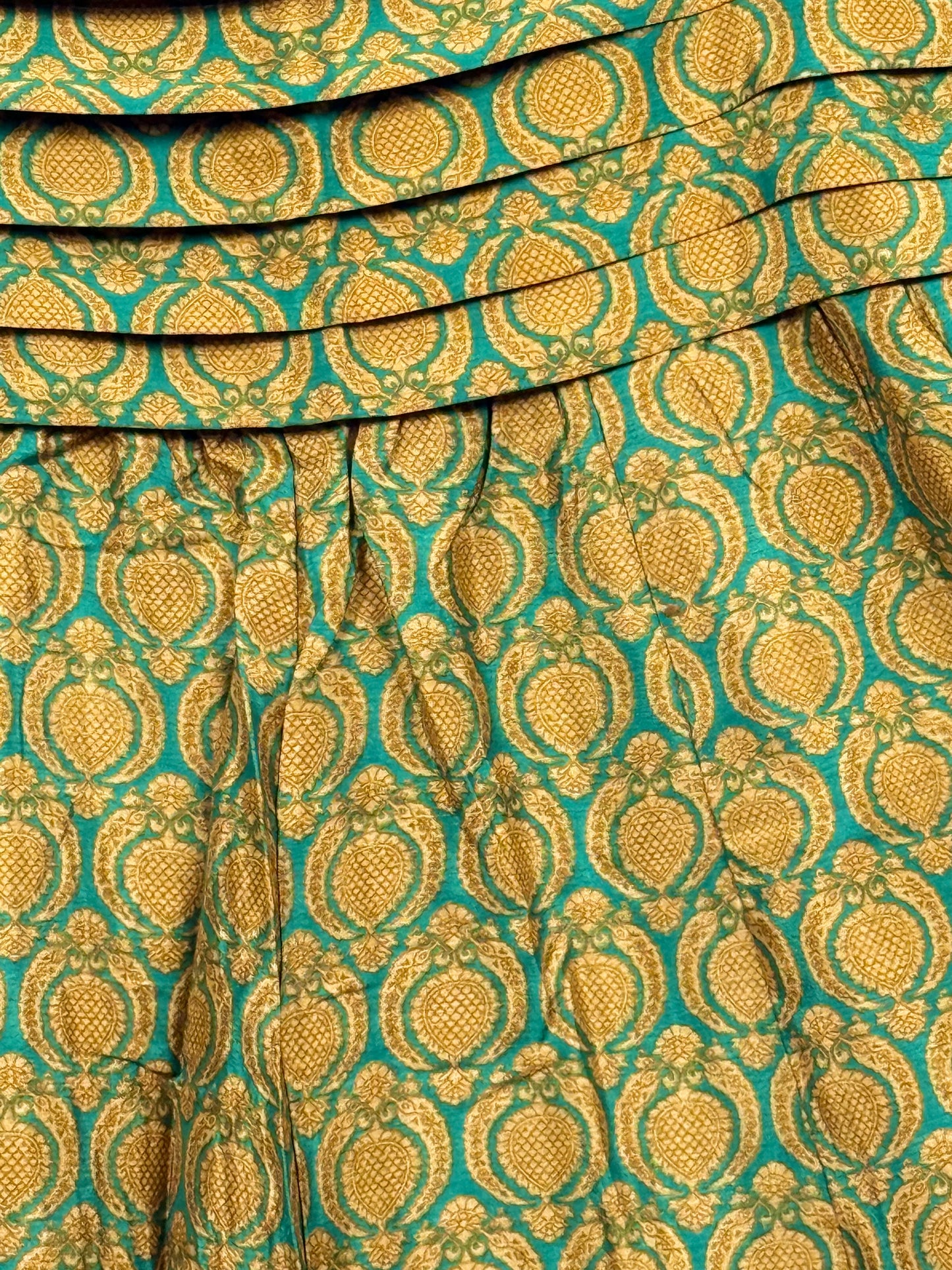 Vintage Saree Silk Pleated Skirt