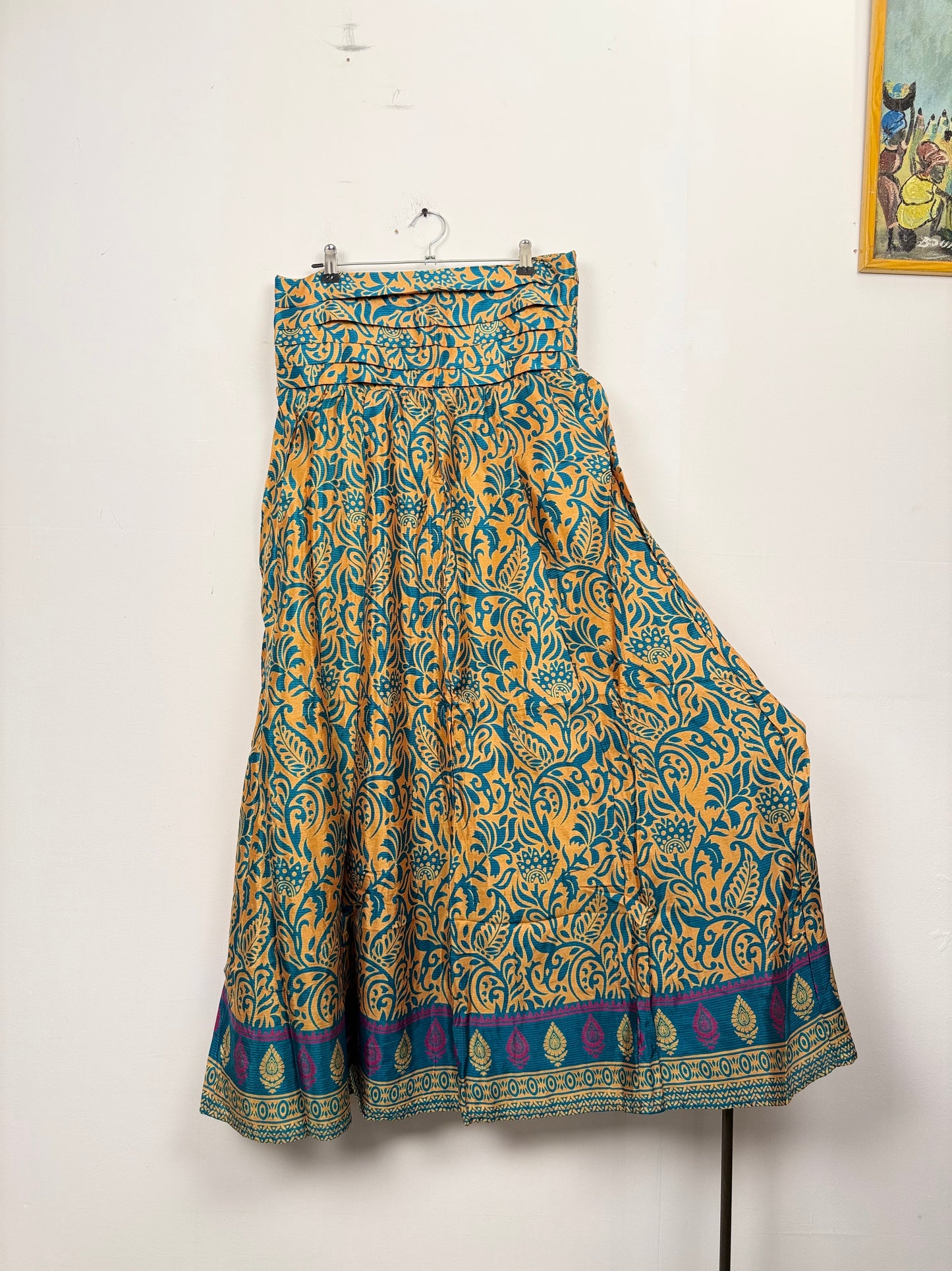 Vintage Saree Silk Pleated Skirt