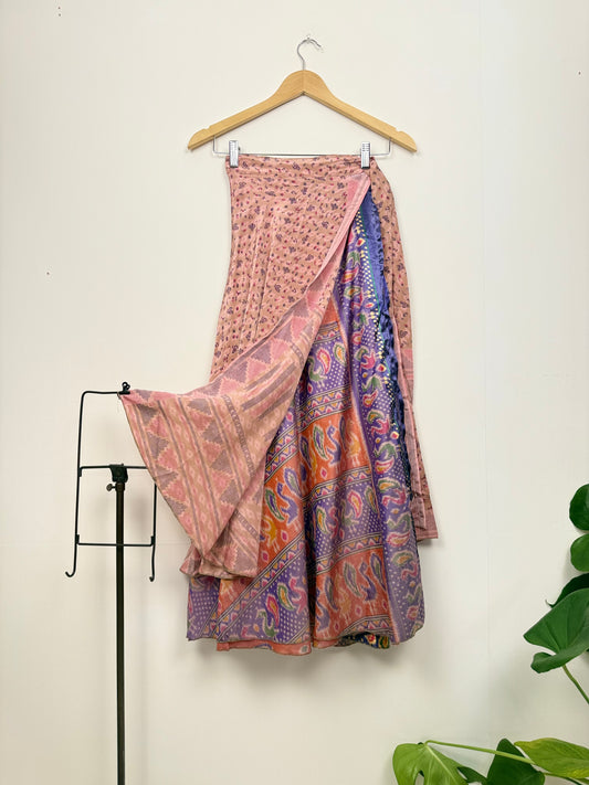 Vintage Saree Silk Wrap Skirt