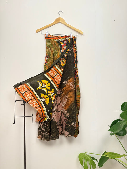 Vintage Saree Silk Wrap Skirt