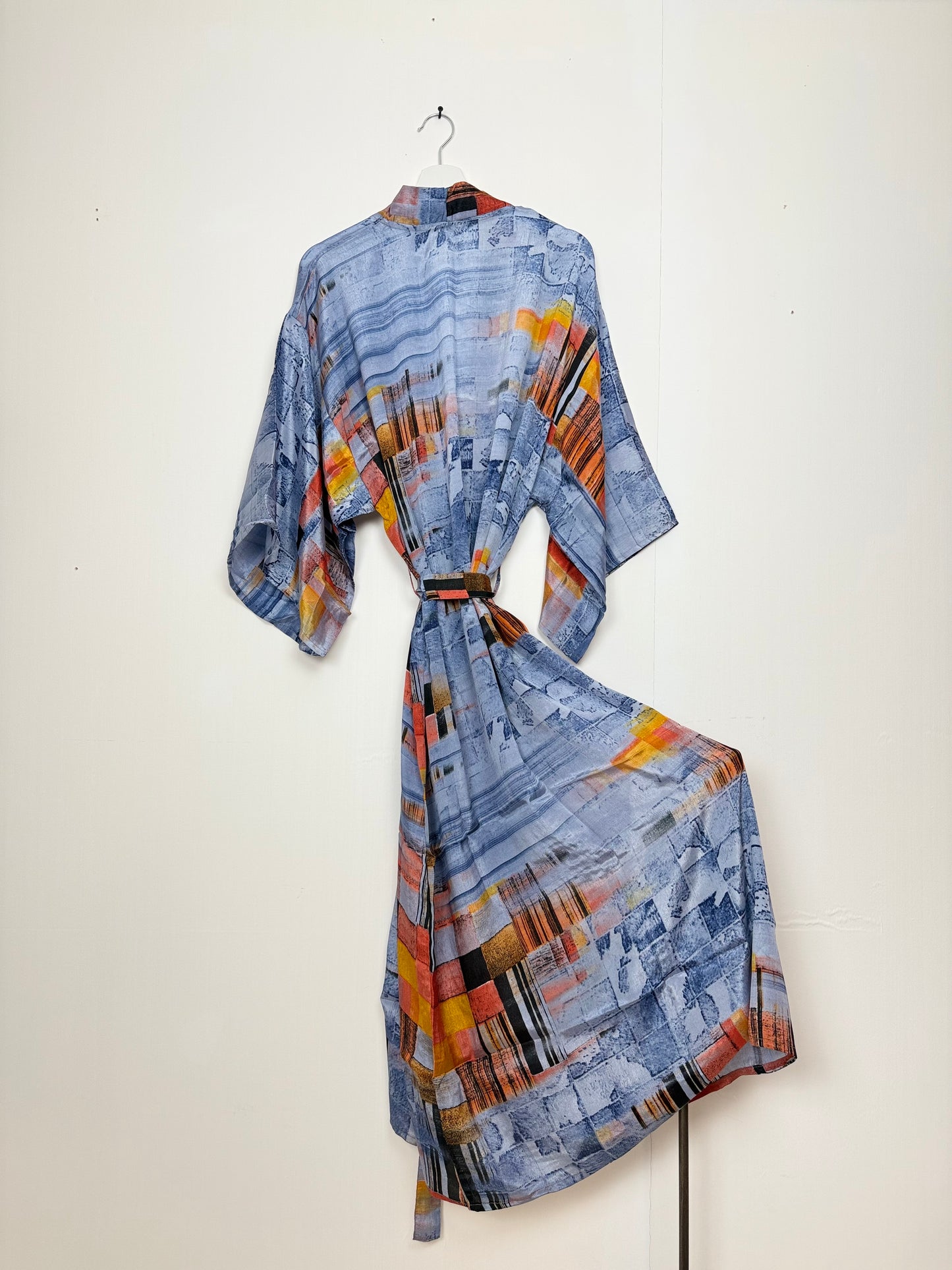 Vintage Saree Silk Kimono / Duster - Long