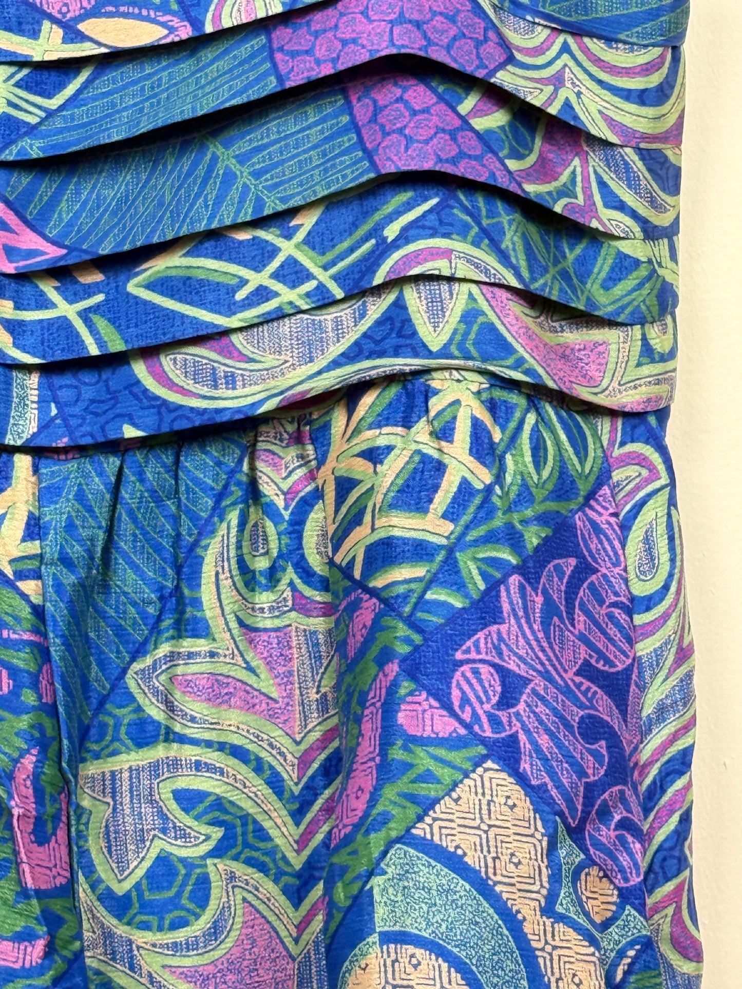 Vintage Saree Silk Pleated Skirt