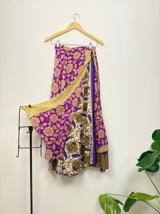 Vintage Saree Silk Wrap Skirt