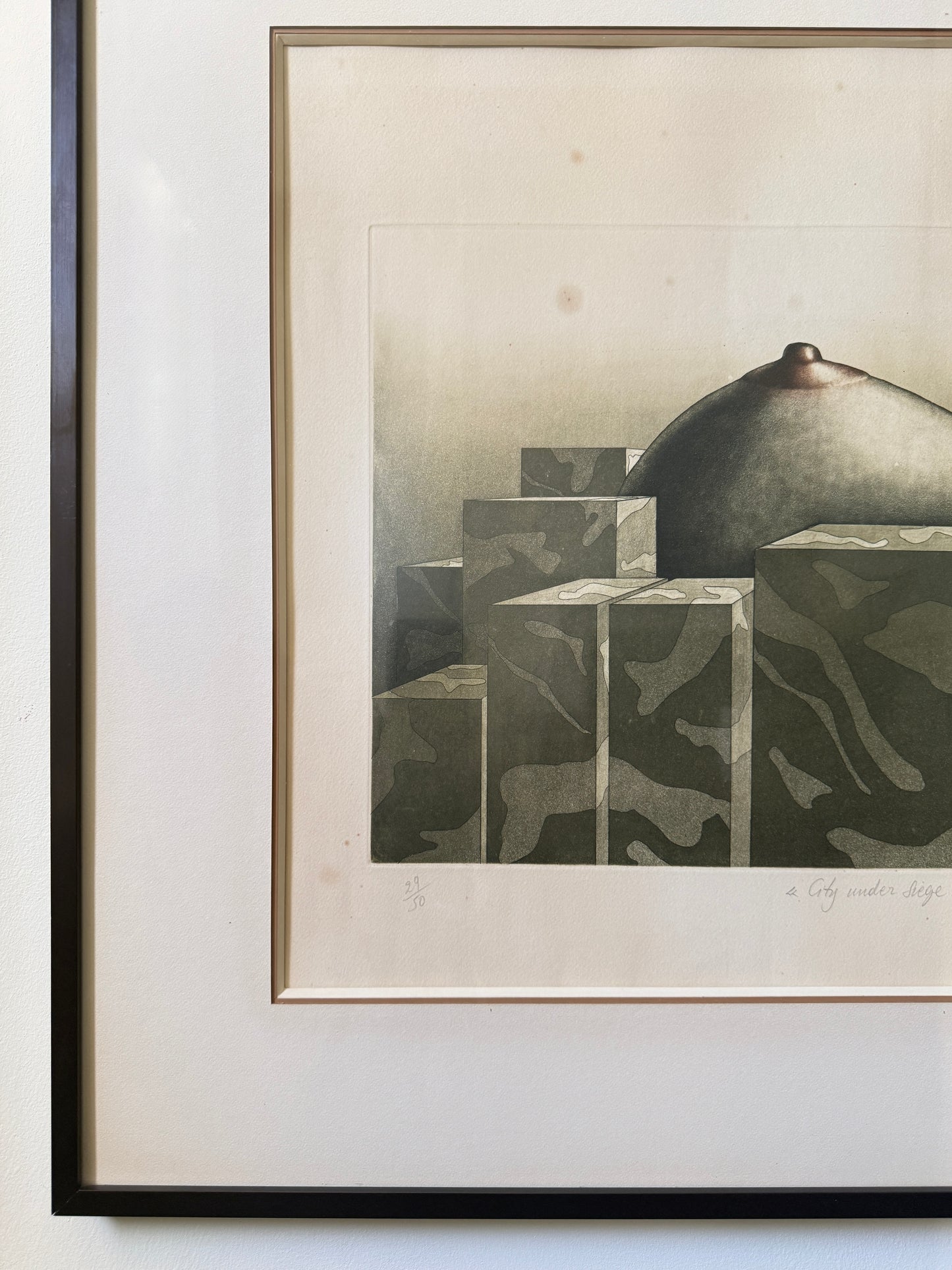 Achilleas Droungas (1940–2015) | City Under Siege II | Original Signed Etching | 1973
