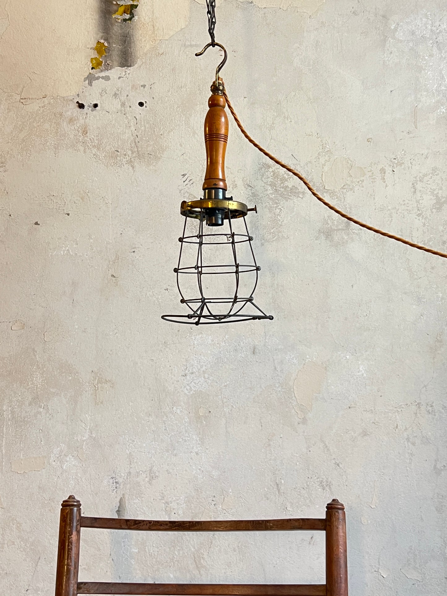 Boxwood & Brass Inspection Lamp c1920