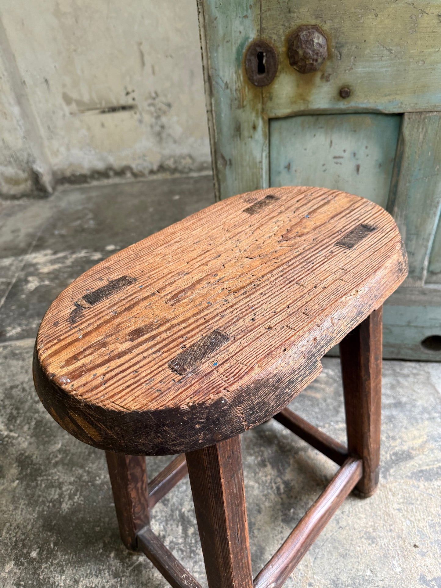 Scottish 19thC Pitch Pine Stool