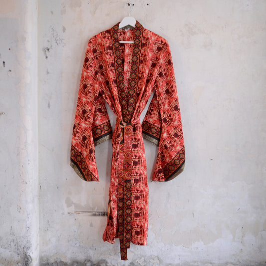 Vintage Saree Silk Batwing Kimono