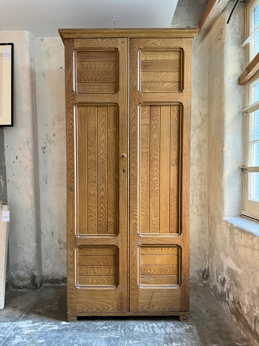 A 19thC Scottish Faux Oak Painted School Housekeepers Cupboard