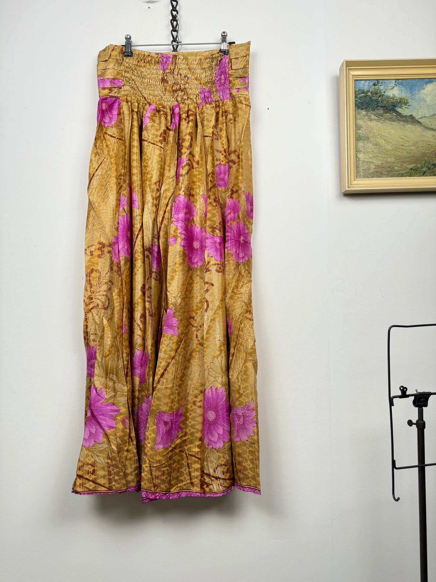 Vintage Saree Silk Pleated Skirt