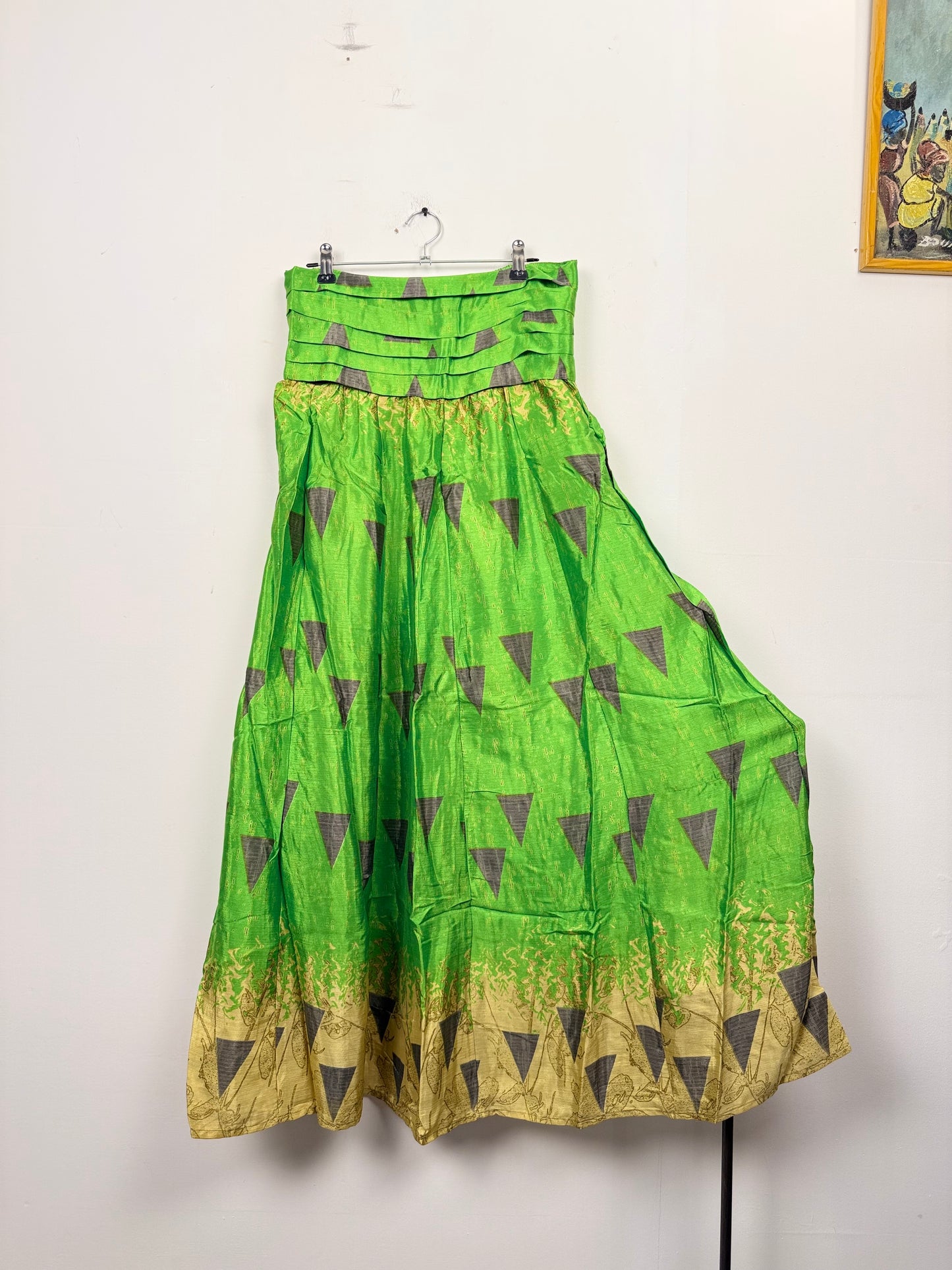 Vintage Saree Silk Pleated Skirt