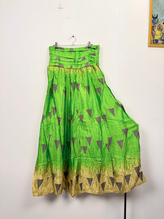 Vintage Saree Silk Pleated Skirt