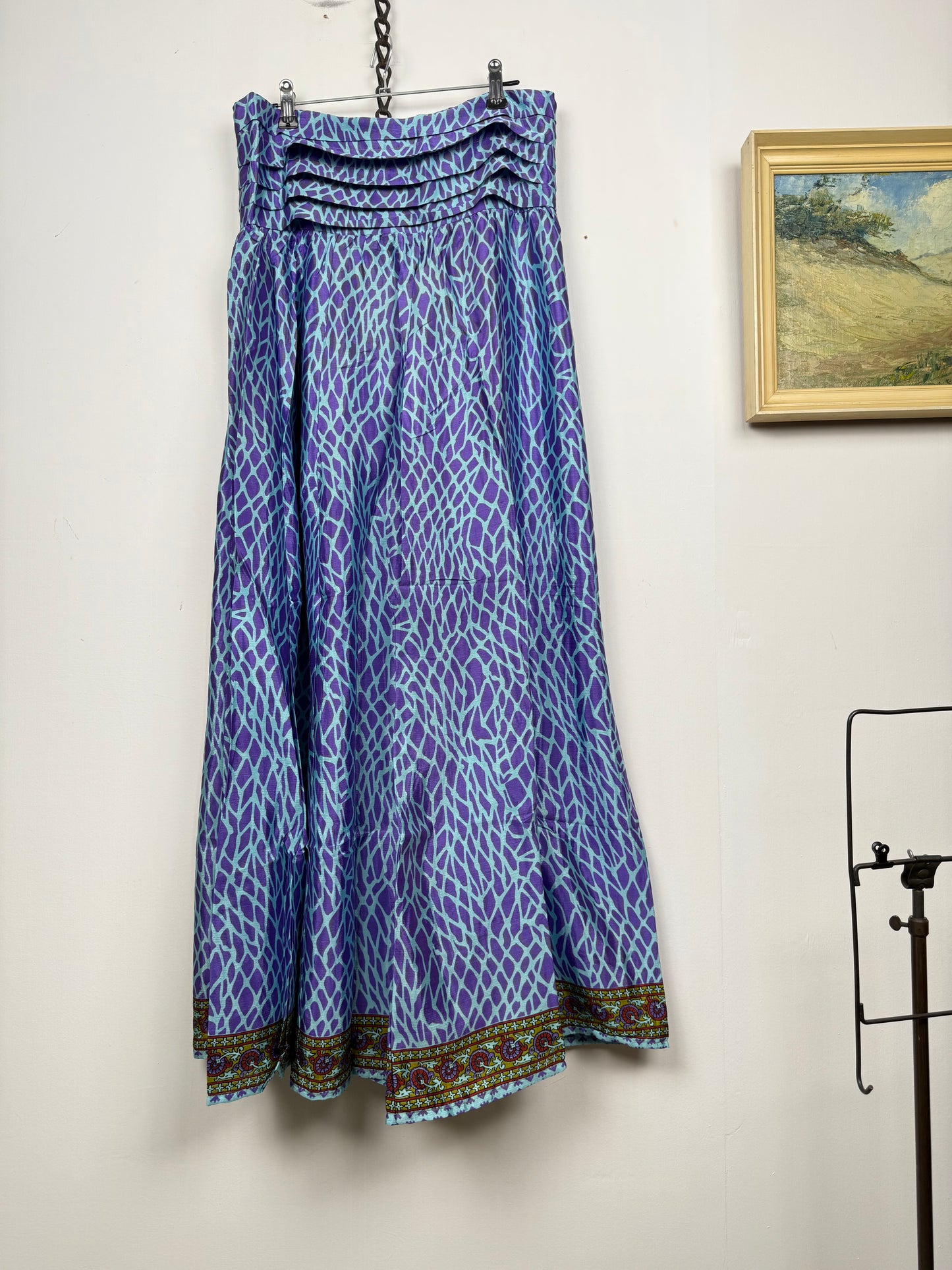 Vintage Saree Silk Pleated Skirt